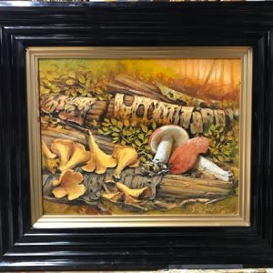 Kantarellit ("Kantareller") - öljy 32x41 cm